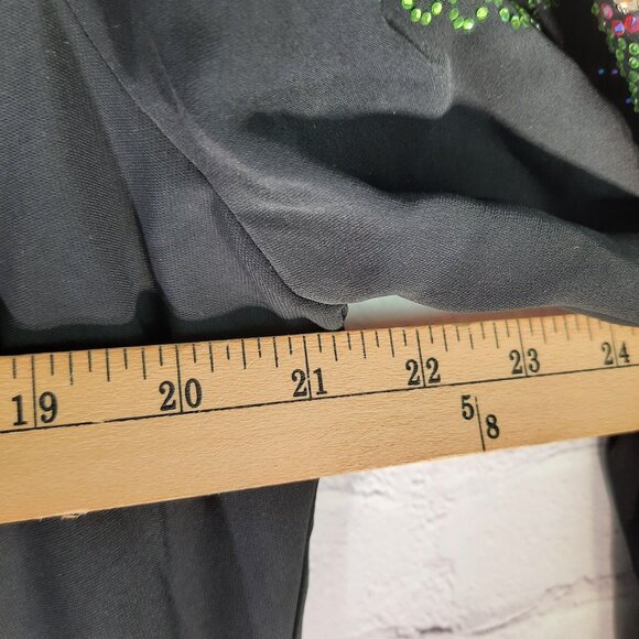 NEXX New York Life Size 48 Women's Black Rhinestone Dress Half Sleeve - Picture 9 of 16